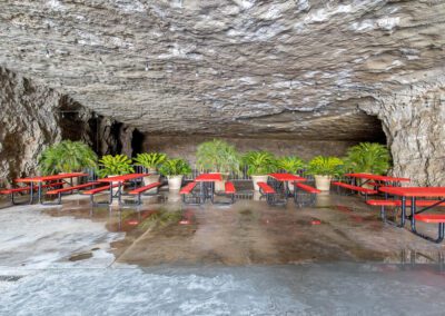 dining tables in the cave